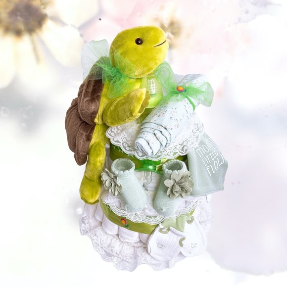 Turtle Girls Diaper Cake